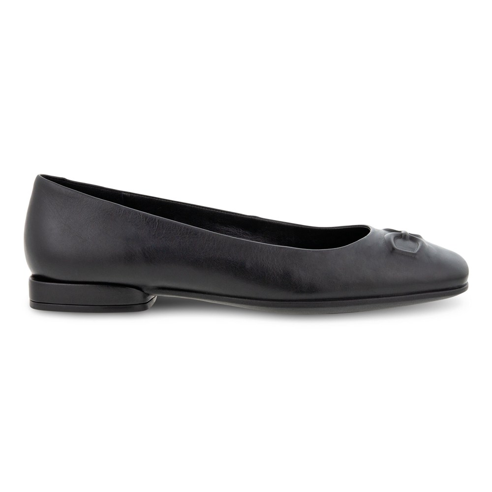 ECCO Womens Ballerinas Black - Anal Squareds - ANB-476231